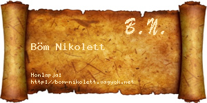 Böm Nikolett névjegykártya